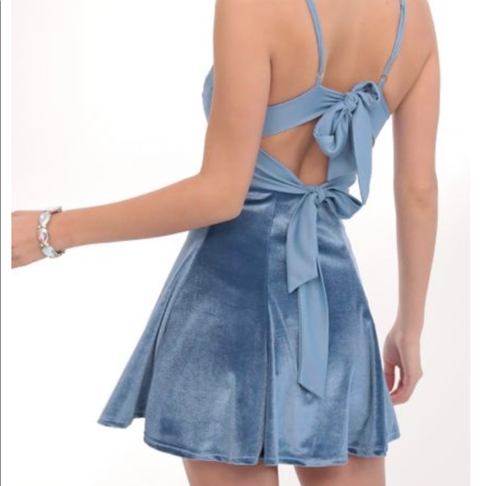 Velvet Baby Blue Dress